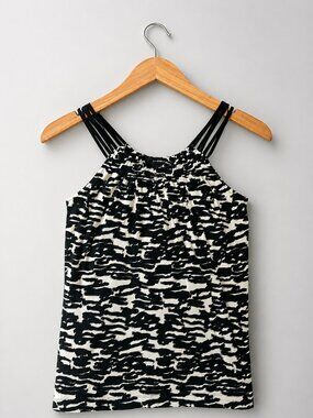 Banana Republic Black & Ivory Strappy Tank Top Size Small